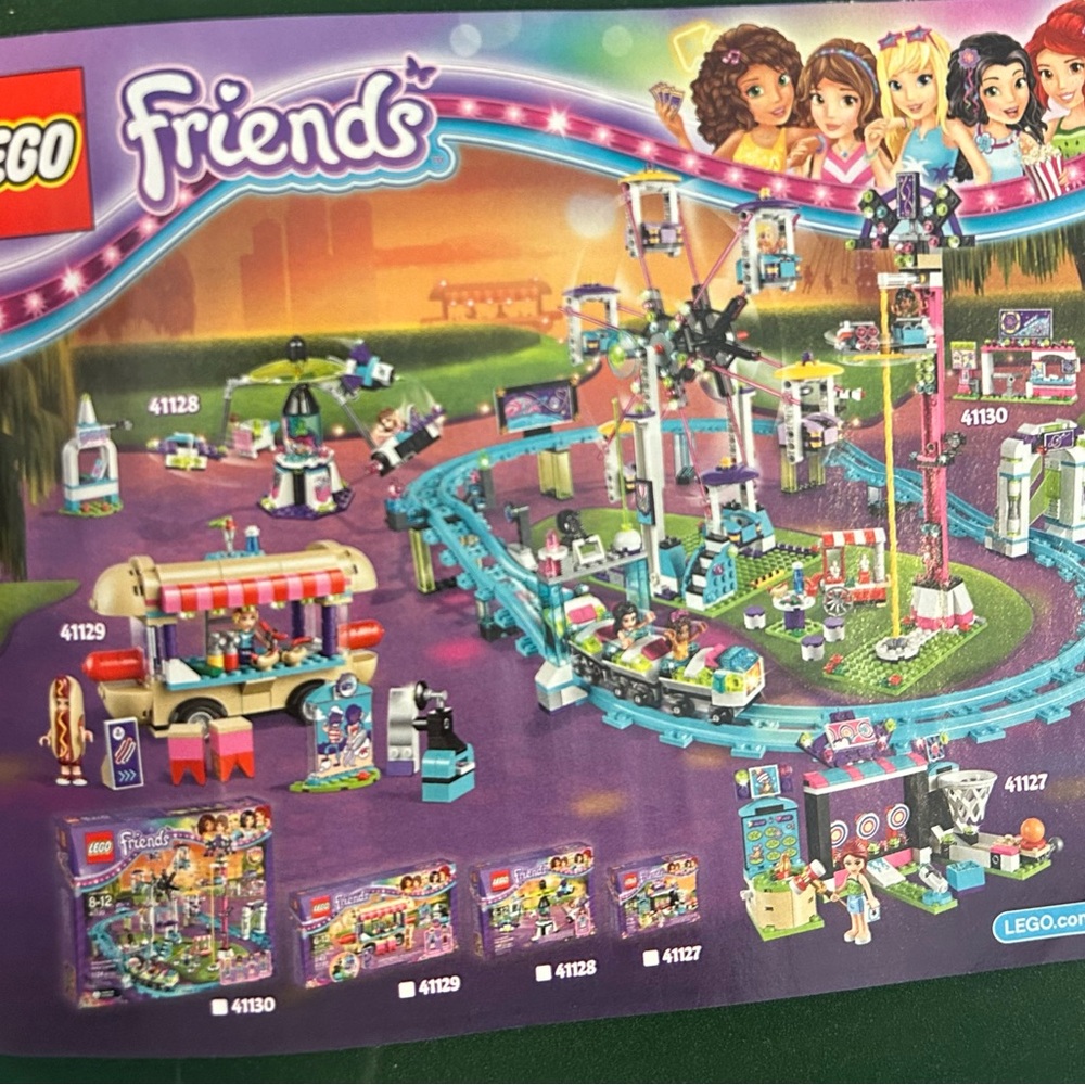 Retired LEGO Friends Amusement Park Roller Coaster #41130, + 3 additional sets